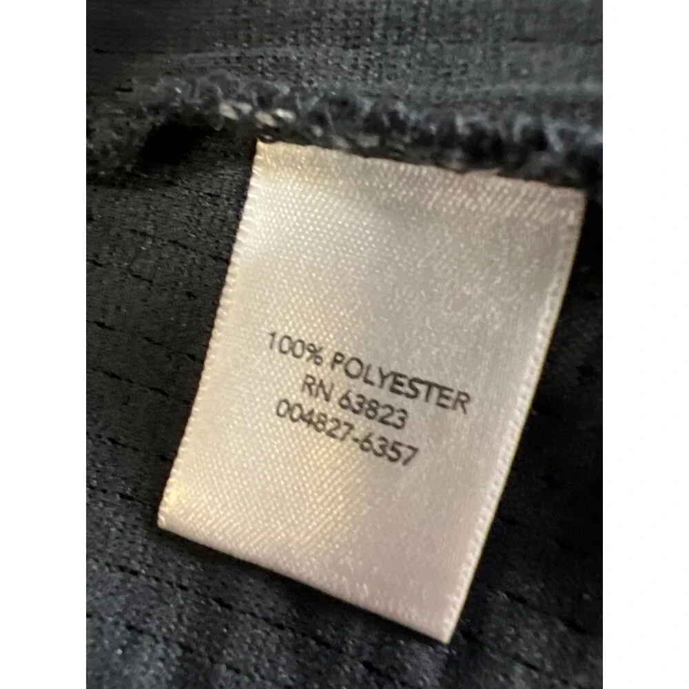 Christopher & Banks Women's Black Crinkle Metallic Open Front Cardigan - L
